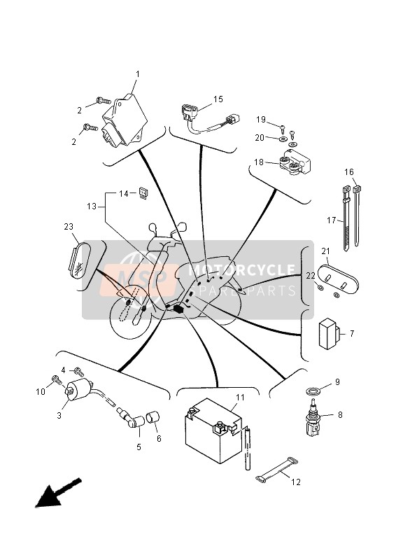 Yamaha YN50F 2014 ELEKTRISCH 2 für ein 2014 Yamaha YN50F